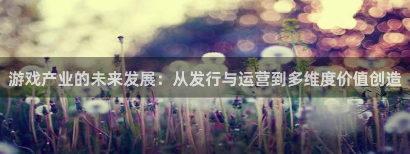 db电竞官网注册平台登录不上：游戏产业的未来发展：从发行与运营到多维度价值创造